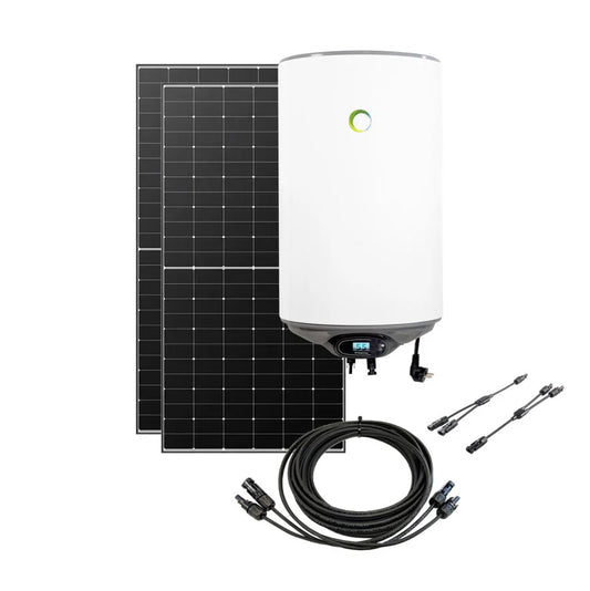 Fothermo hybrider Solar-Warmwasserspeicher 80 L mit Solarpaneelen - Komplettpaket