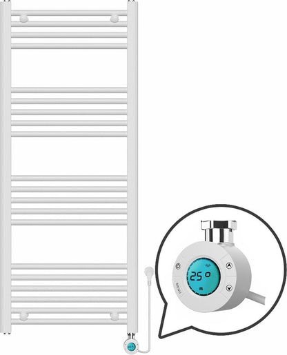 Elektrischer Handtuchheizkörper mit digitalem Thermostat - Badheizkörper - 1200 × 500 mm - Weiß - 500 Watt