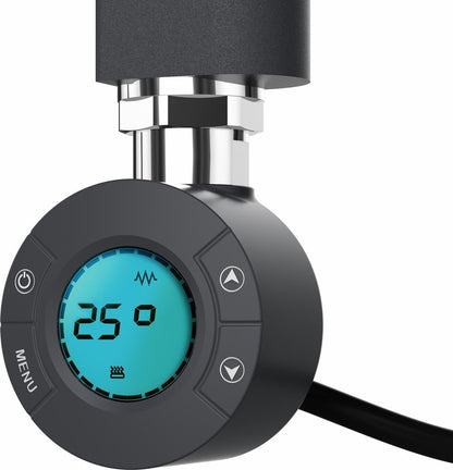 Elektrischer Handtuchheizkörper mit digitalem Thermostat - Badheizkörper - 1200 × 500 mm - Mattschwarz - 500 Watt