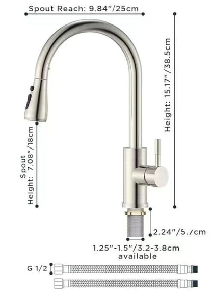 Küchenarmatur Nurion Silber mit Auslauf