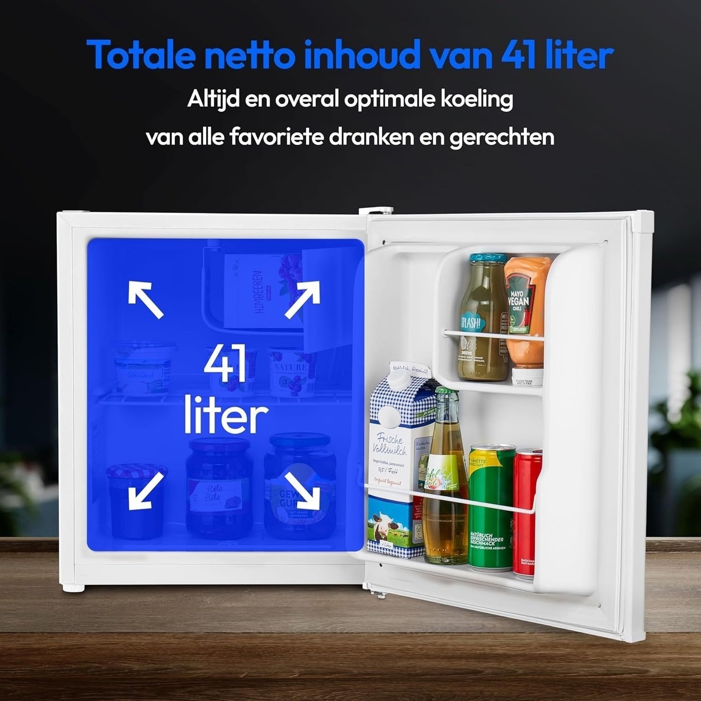 Mini-Kühlschrank Nurion - 40 L - Kleiner Kühlschrank - Freistehend - Kompakt - Weiß