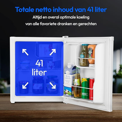 Mini-Kühlschrank Nurion - 40 L - Kleiner Kühlschrank - Freistehend - Kompakt - Weiß