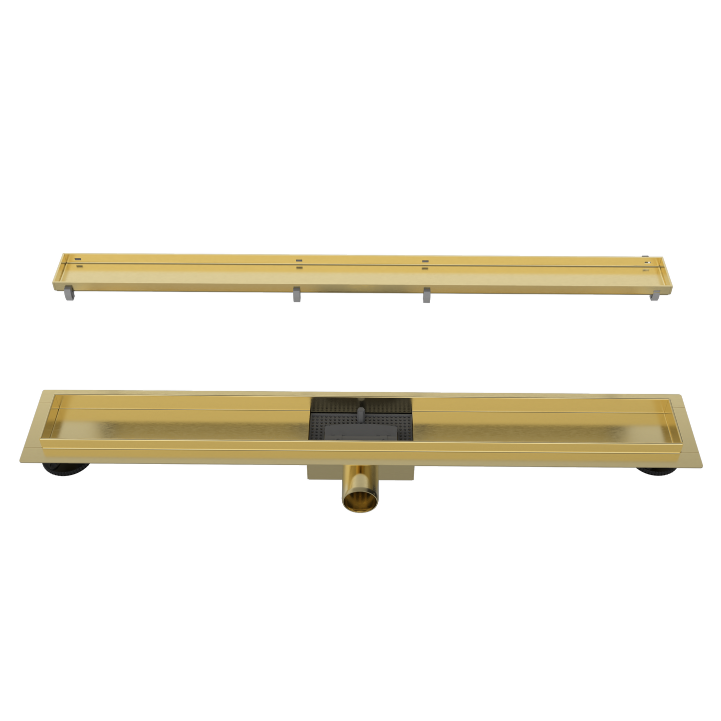 SolarDrain Duschrinne komplett mit festem Flansch und geschlossenem Rost