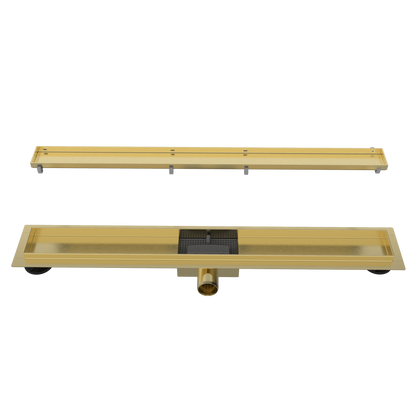 SolarDrain Duschrinne komplett mit festem Flansch und geschlossenem Rost