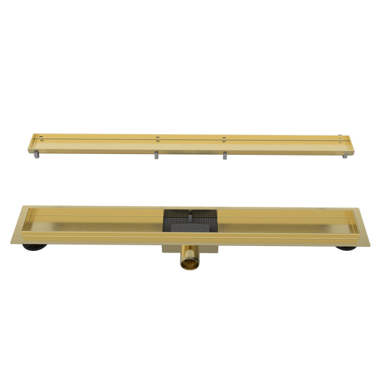 SolarDrain Duschrinne komplett mit festem Flansch und geschlossenem Rost