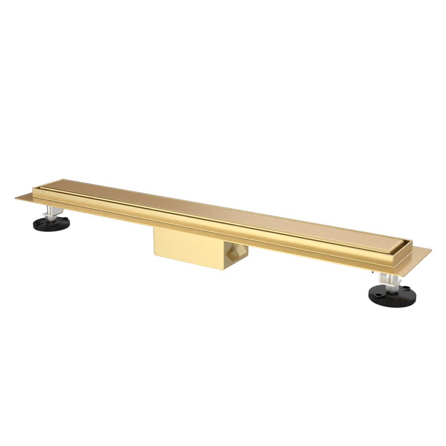 SolarDrain Duschrinne komplett mit festem Flansch und geschlossenem Rost