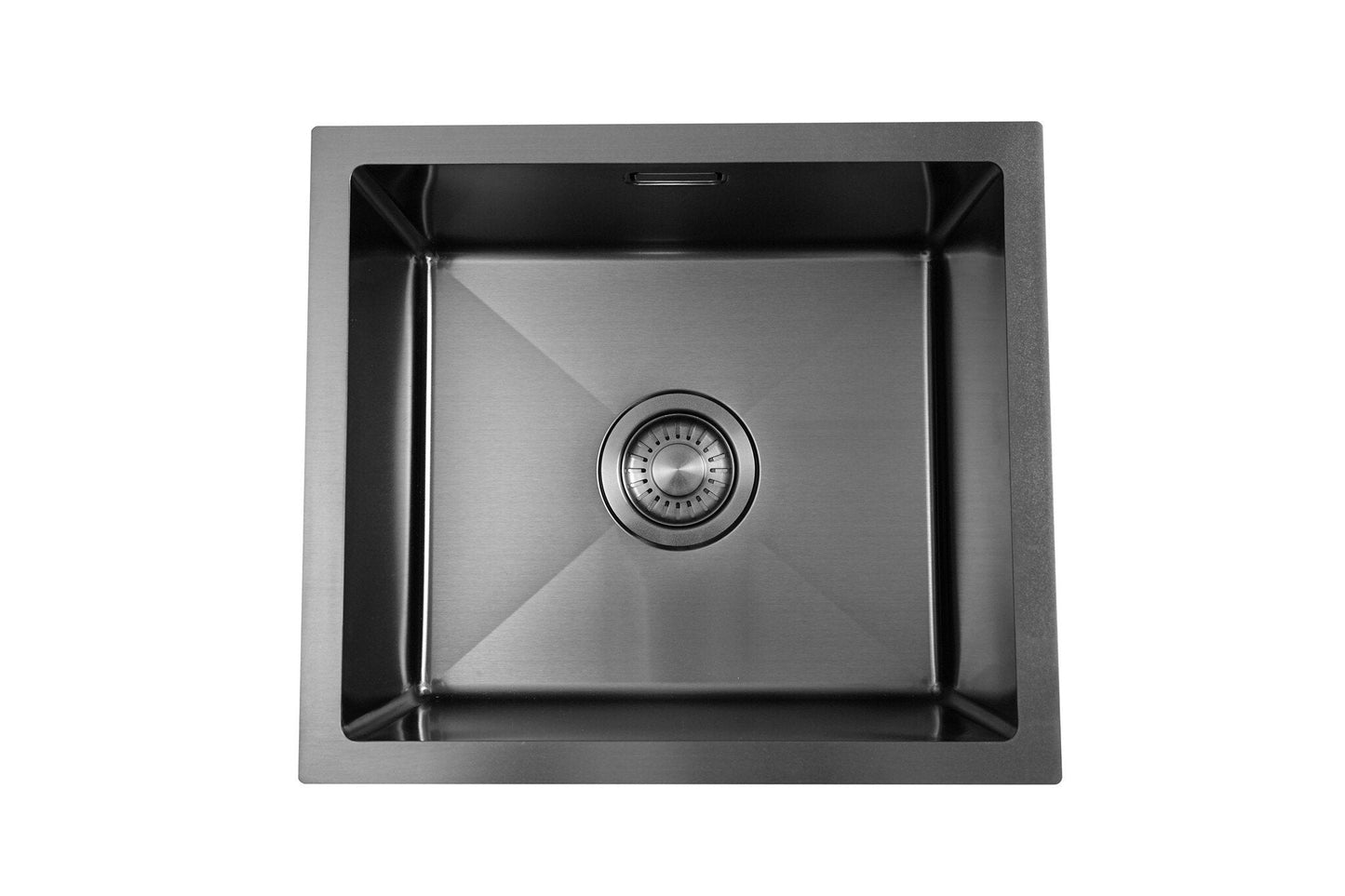 Nurion Spüle Black Metal 34,5 x 34,5 – Küchenspüle - Küchenspülen – Spülbecken - ohne Hahnbohrung, aus Edelstahl