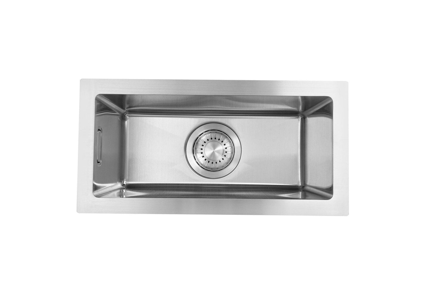Nurion Edelstahl-Spüle 16,5 x 38,5 – Küchenspüle - Küchenspülen – Küchenwaschbecken - ohne Hahnloch (Edelstahl)
