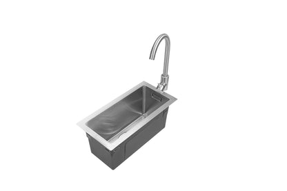 Nurion Edelstahl-Spüle 16,5 x 38,5 – Küchenspüle - Küchenspülen – Küchenwaschbecken - ohne Hahnloch (Edelstahl)