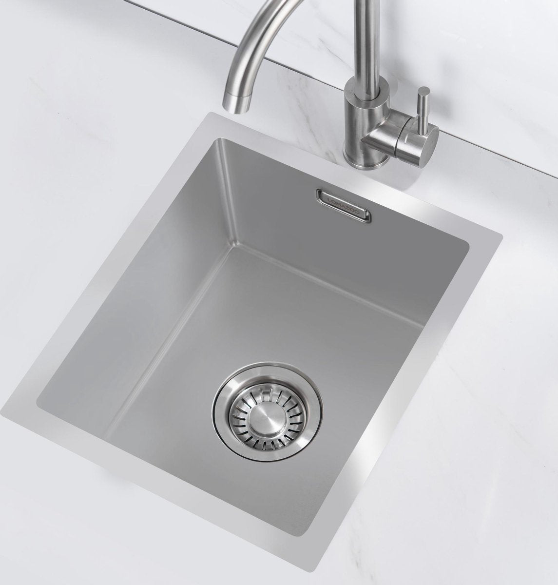 Nurion Spüle Edelstahl 28,5 x 34,5 – Küchenspüle - Küchenspülen – Spülbecken - ohne Hahnloch