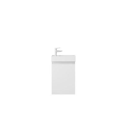 Nurion Waschtischunterschrank Lotte - Waschbecken Glänzend Weiß und Möbel aus weißem Holz - 41 x 22,5 x 65 cm
