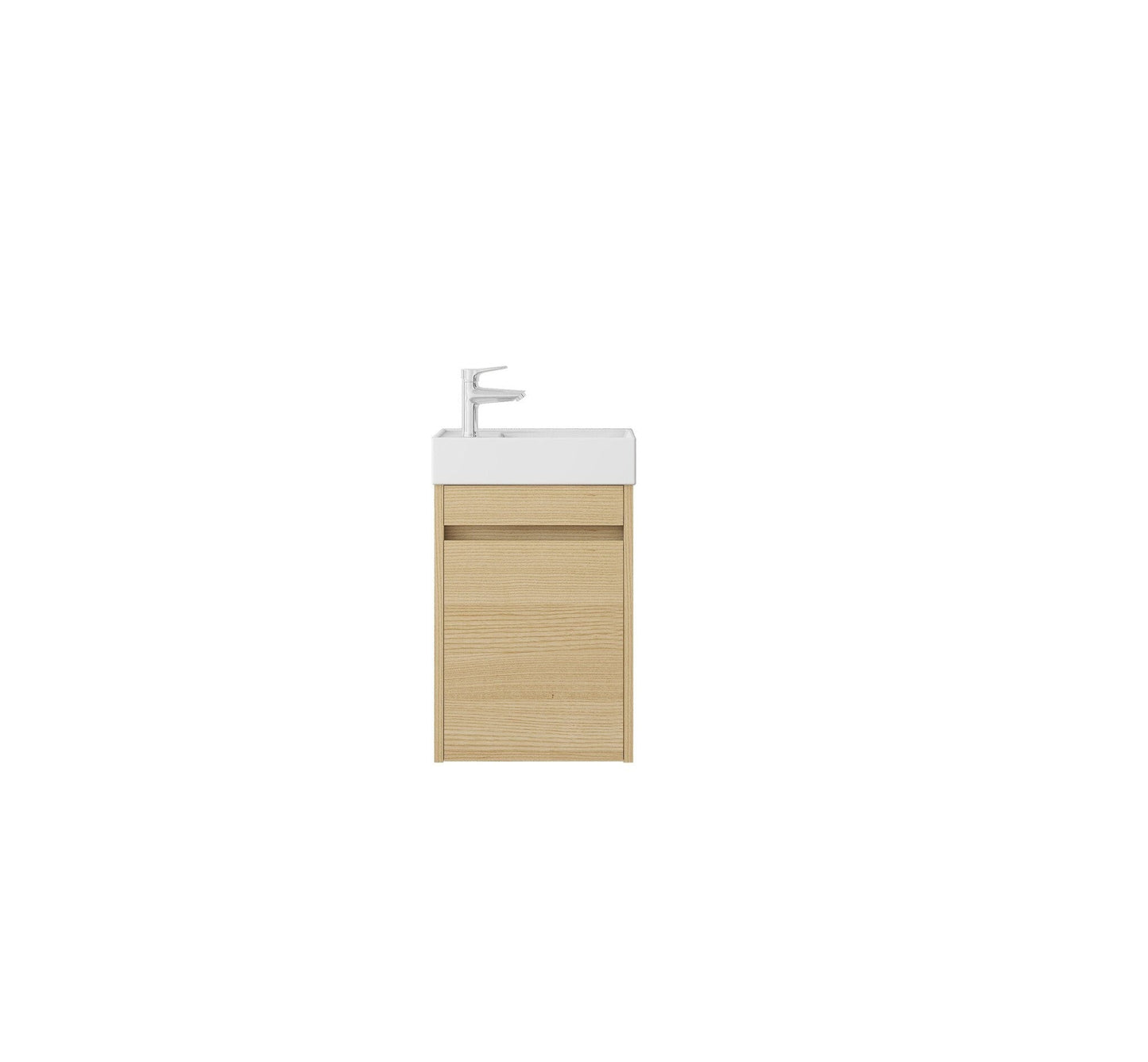 Nurion Waschtischunterschrank Sophie - Waschbecken Glänzend Weiß und Schrank aus weißem Holz - 41 x 22,5 x 65