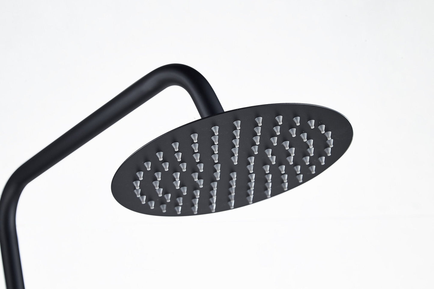 Aufputz-Regendusche 30 cm Kopfbrause thermostatisch Mattschwarz