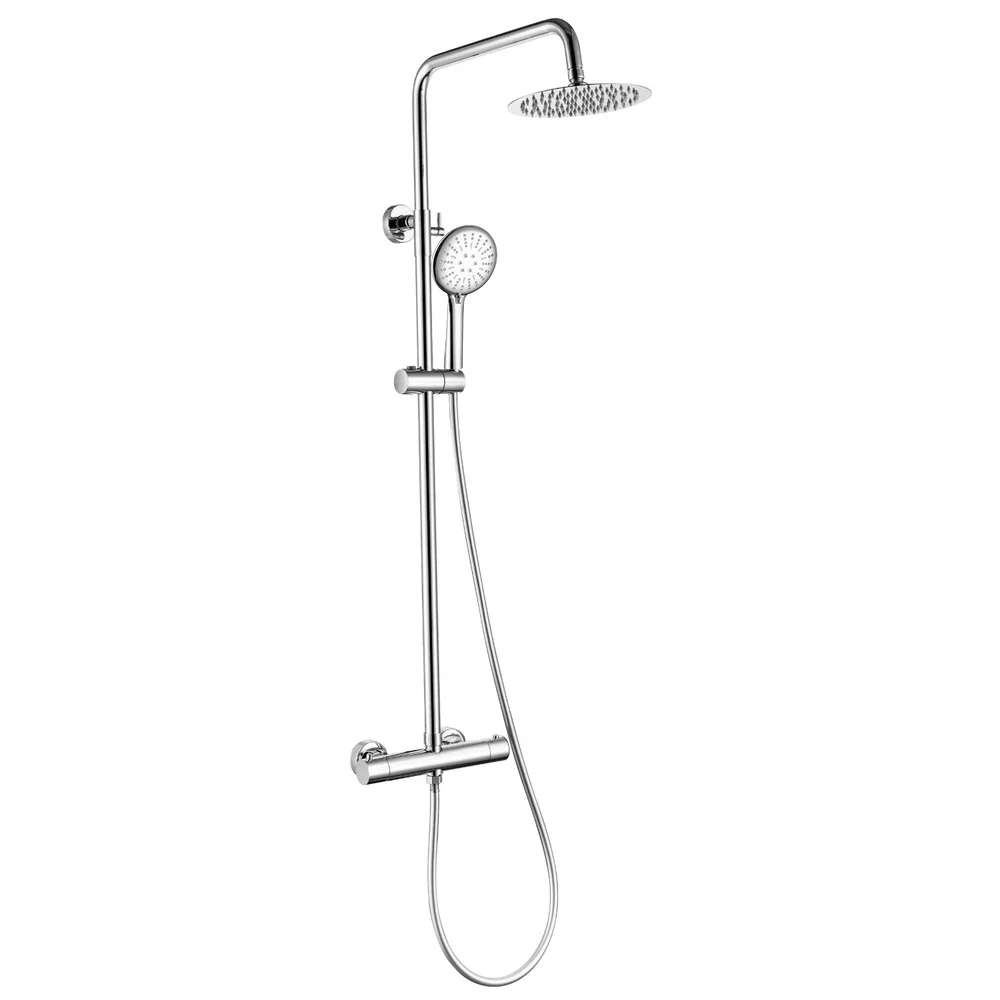 Aufputz-Regendusche 30 cm Kopfbrause thermostatisch Chrom
