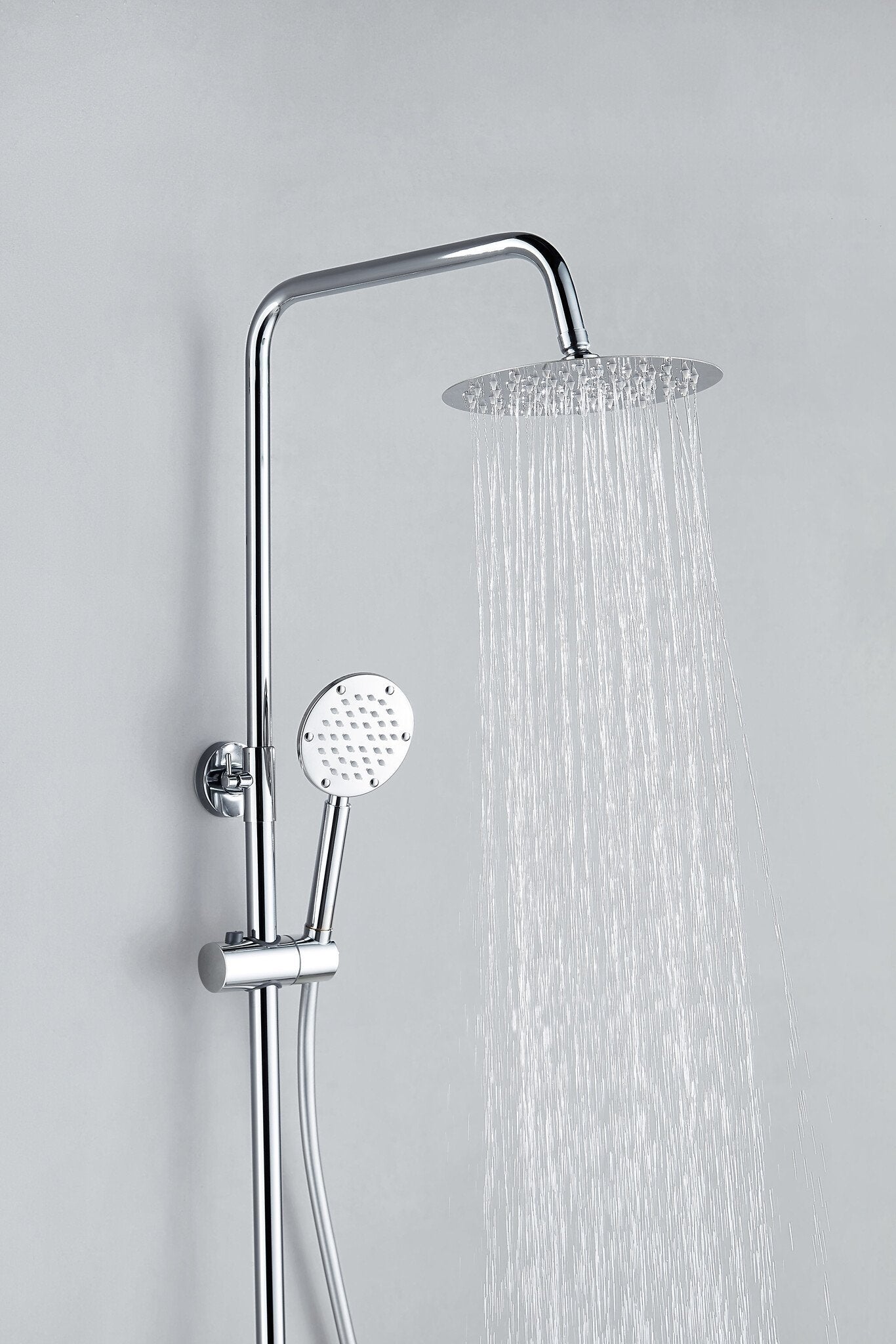 Aufputz-Regendusche 30 cm Kopfbrause thermostatisch Chrom