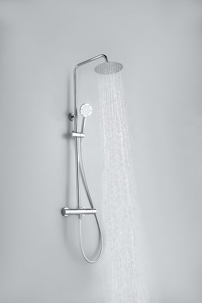 Aufputz-Regendusche 30 cm Kopfbrause thermostatisch Chrom