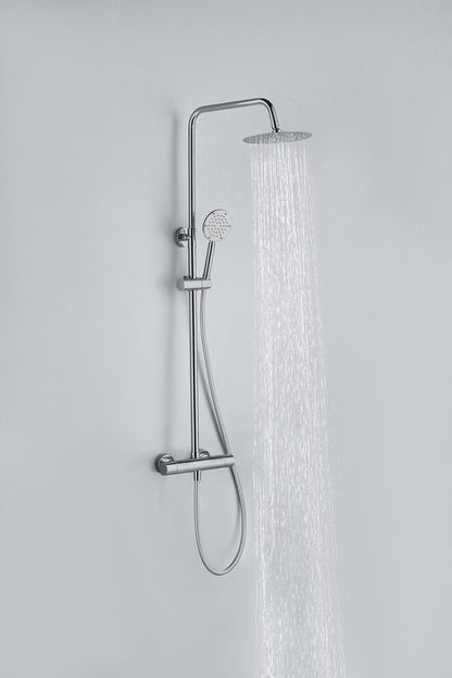 Aufputz-Regendusche 30 cm Kopfbrause thermostatisch Chrom