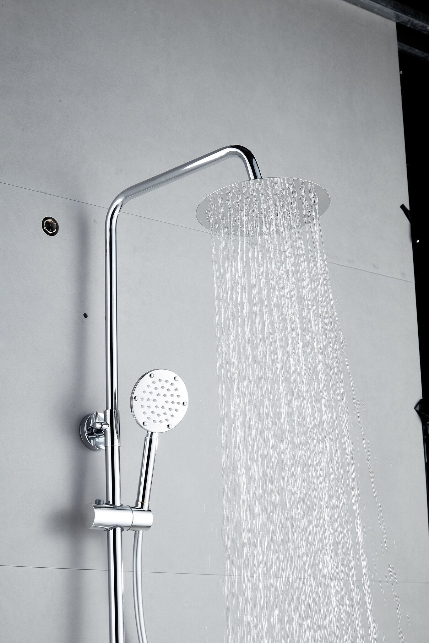 Aufputz-Regendusche 30 cm Kopfbrause thermostatisch Chrom