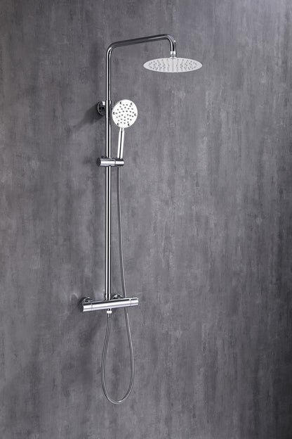 Aufputz-Regendusche 30 cm Kopfbrause thermostatisch Chrom