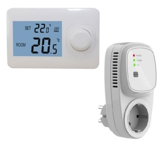 QH einfacher kabelloser Basis-Thermostat, nicht programmierbar, mit Steckempfänger