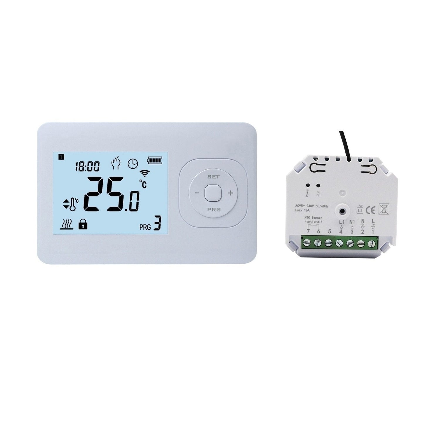 QH Basic programmierbares kabelloses Thermostat mit eingebautem Mini-Empfänger