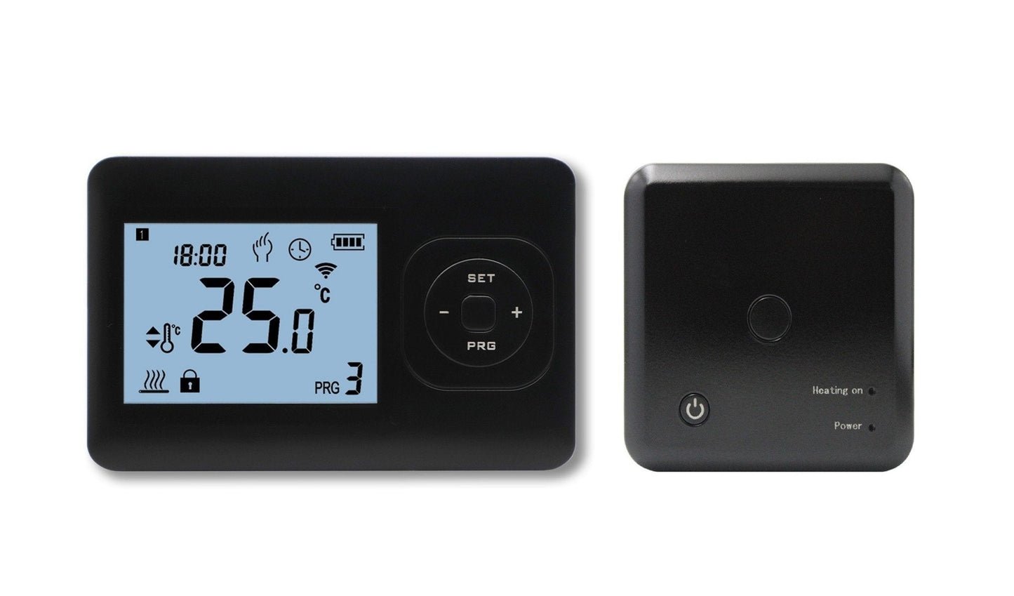 QH Programmierbares Basisthermostat mit Aufputzempfänger, schwarz