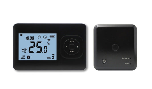 QH Programmierbares Basisthermostat mit Aufputzempfänger, schwarz