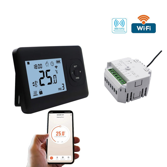 Thermostat QH-Basic WiFi Schwarz, Unterputzempfänger inklusive