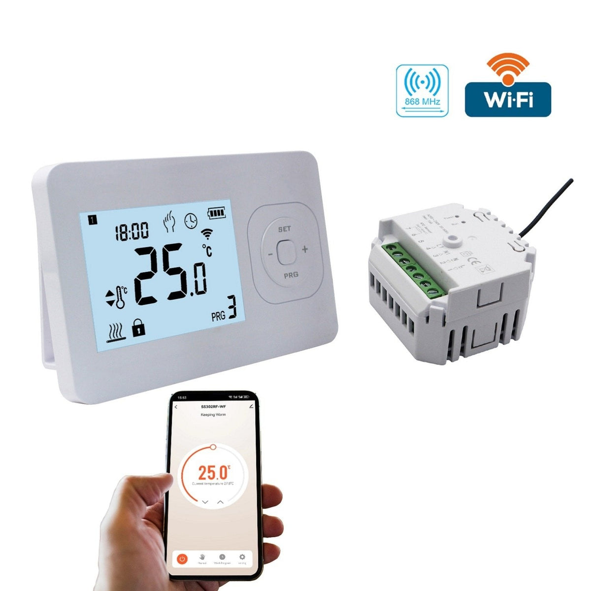 Thermostat QH-Basic WiFi Weiß, Unterputzempfänger inklusive