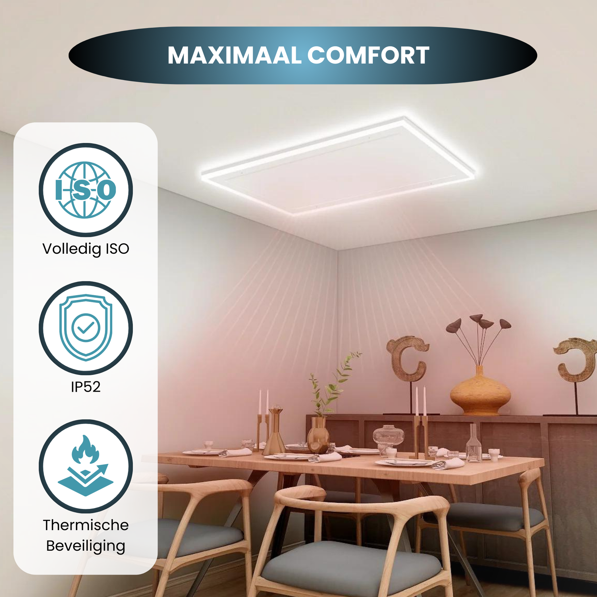 QH-HL-Serie Infrarotpaneel mit LED-Beleuchtung 63 x 128 cm - 840 Watt