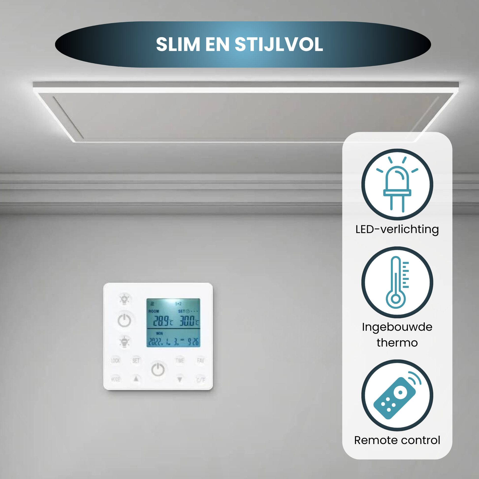 QH-HL-Serie Infrarotpaneel mit LED-Beleuchtung 63 x 128 cm - 840 Watt