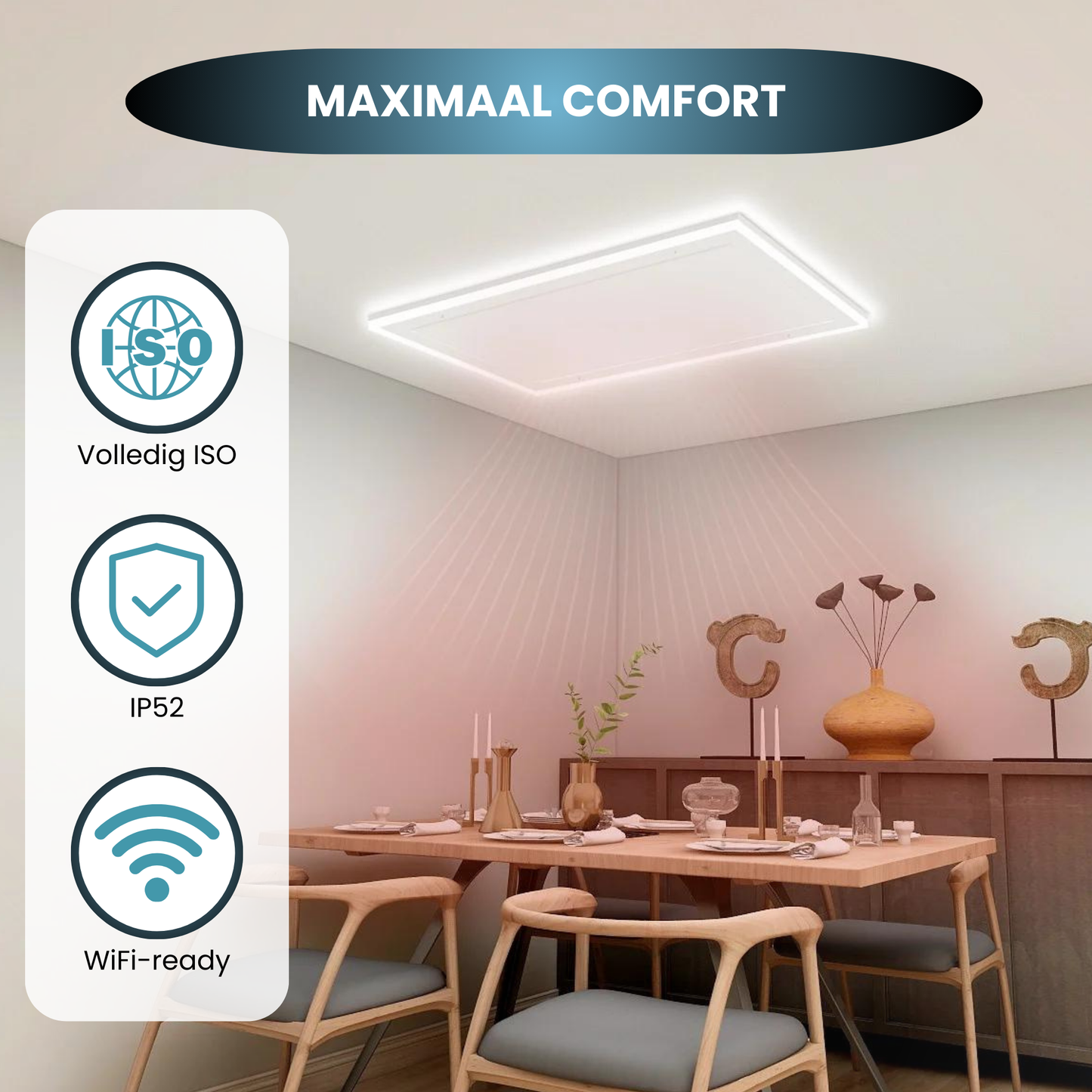 Serie QH-HL Infrarotpaneel Wifi mit LED-Beleuchtung 63x128 cm 840 Watt