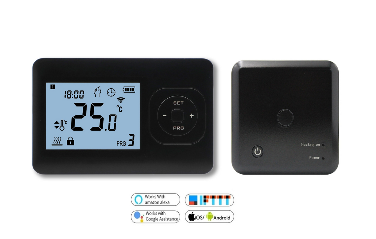 QH Wifi Basic programmierbares kabelloses Thermostat, schwarz