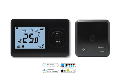 QH Wifi Basic programmierbares kabelloses Thermostat, schwarz