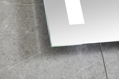 Spiegel 60 x 100 cm ohne Rahmen, eingebaute LED-Beleuchtung und Antibeschlag-Funktion