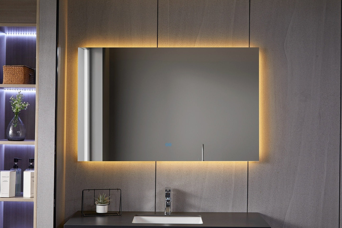 Spiegel ohne Rahmen mit LED, Antibeschlag-Funktion, 75 x 120 cm