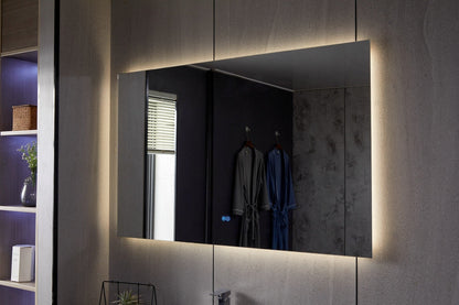 Spiegel ohne Rahmen mit LED, Antibeschlag-Funktion, 75 x 120 cm