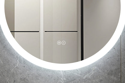 Runder Spiegel 60 cm ohne Rahmen, eingebaute LED-Beleuchtung und Antibeschlag-Funktion