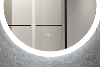Runder Spiegel 80 cm ohne Rahmen, eingebaute LED-Beleuchtung und Antibeschlag-Funktion