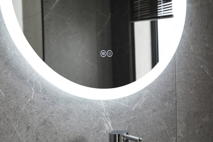 Runder Spiegel 80 cm ohne Rahmen, eingebaute LED-Beleuchtung und Antibeschlag-Funktion
