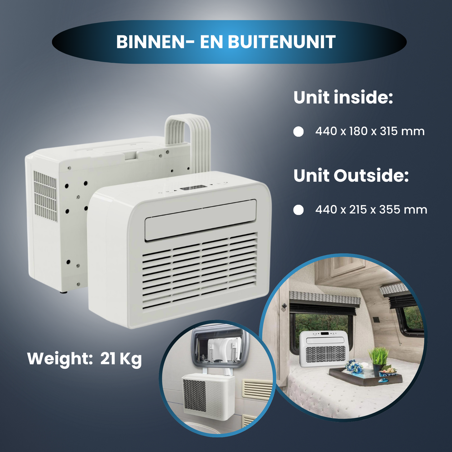 Quality Cooling Split-Klimaanlage für Wohnwagen 5000 BTU Wifi
