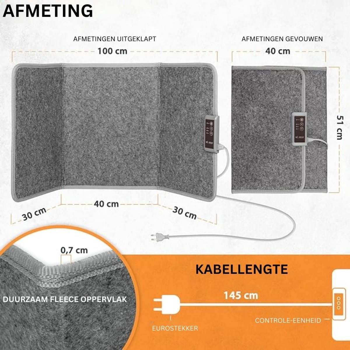 Mobiles klappbares Infrarotpaneel mit 3 Wärmestufen - 165 W