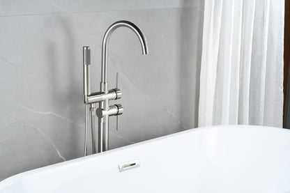 Standarmatur für Badewanne - mit Handbrause - Gebürstet