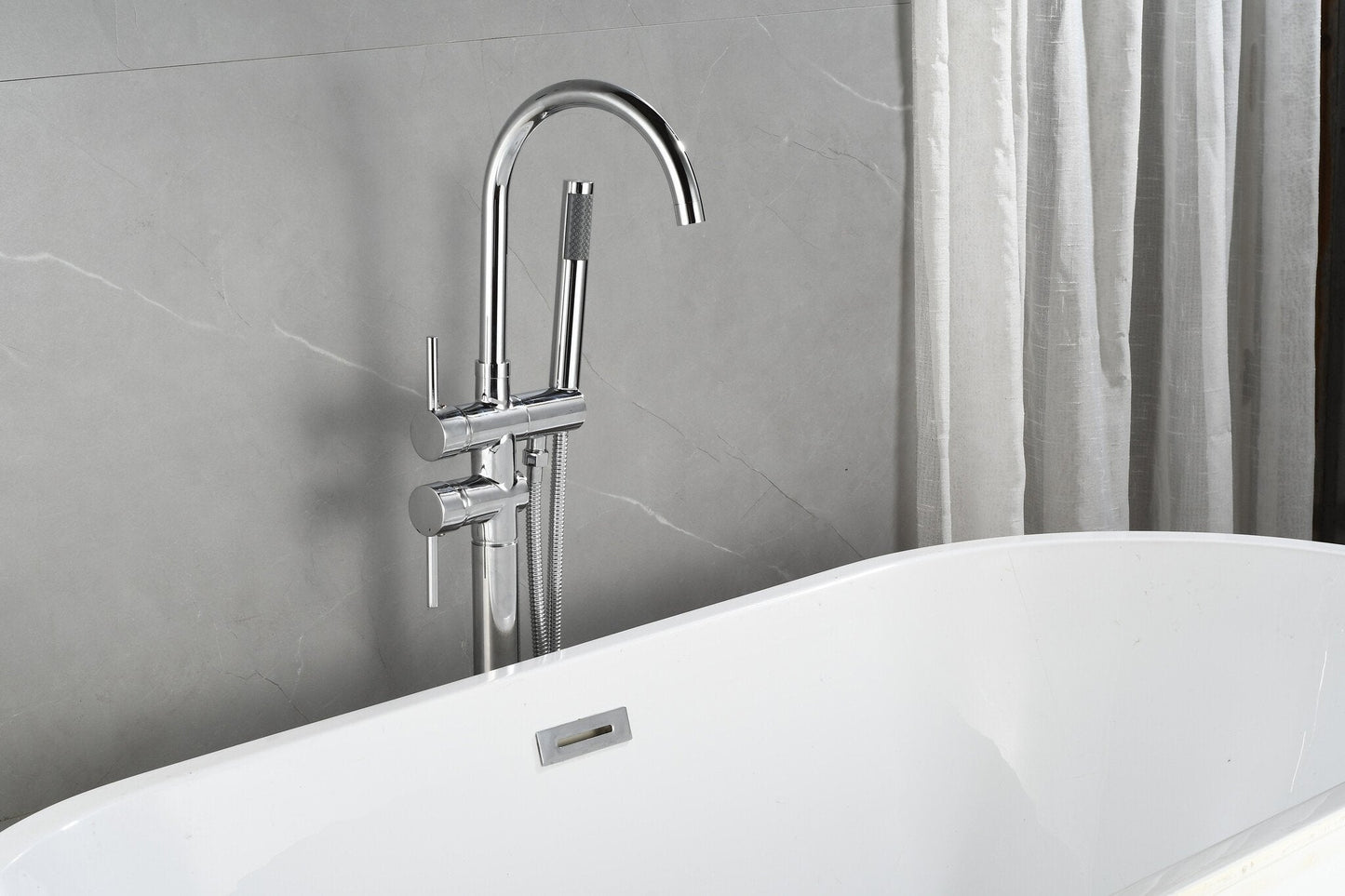 Standarmatur für Badewanne - mit Handbrause - Chrom