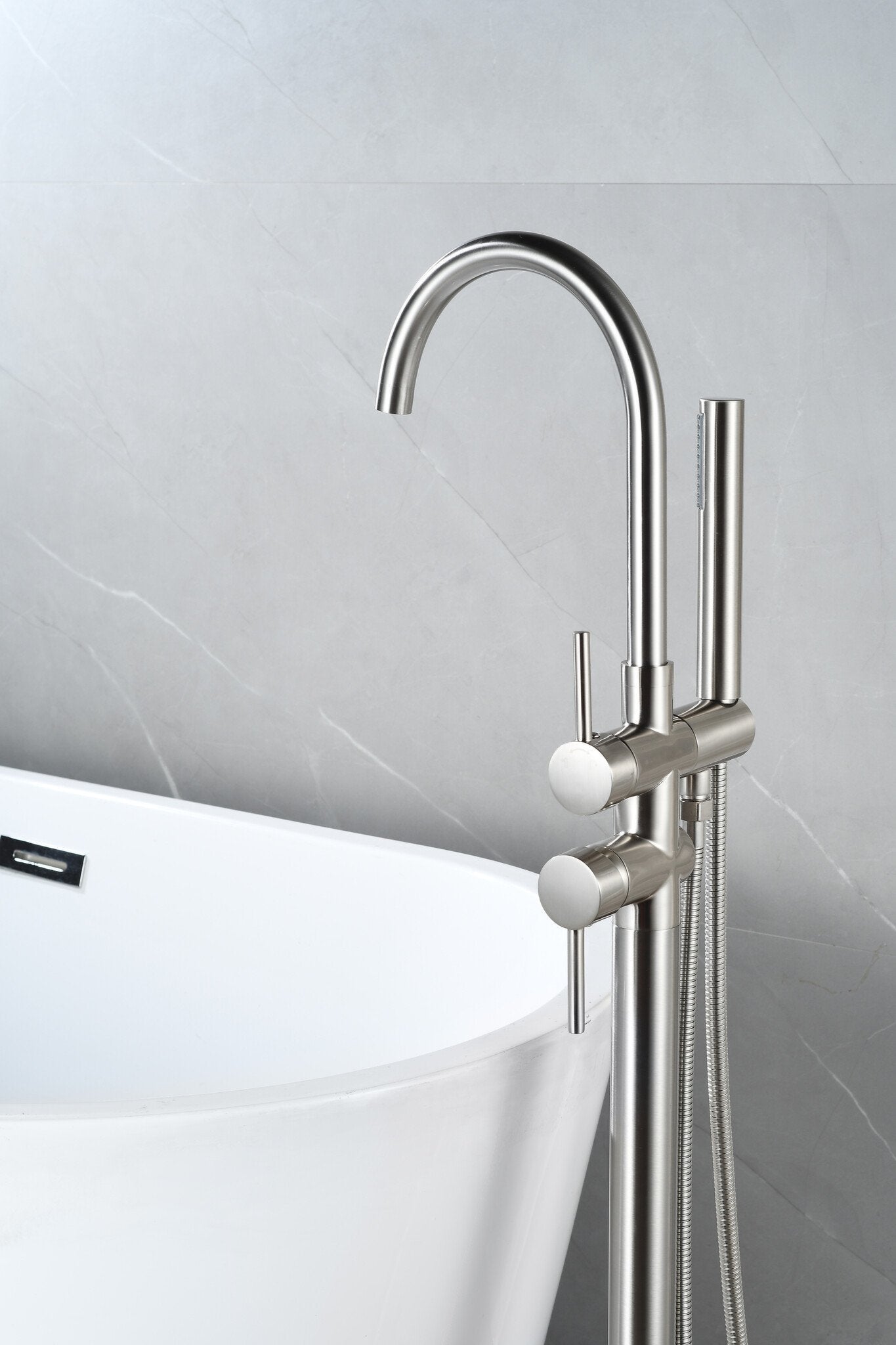 Standarmatur für Badewanne - mit Handbrause - Chrom
