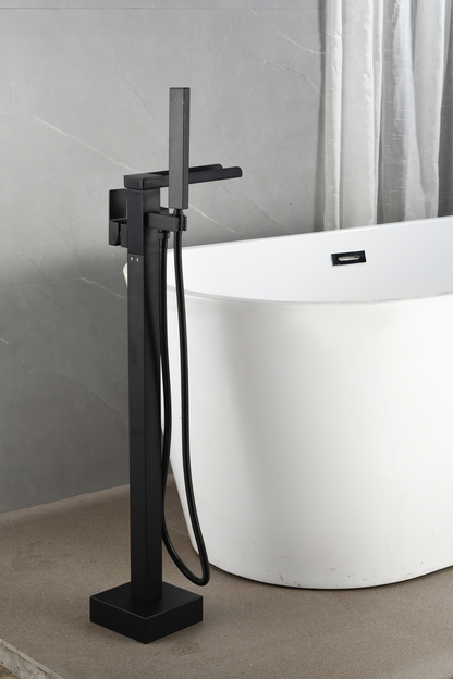 Standarmatur für Badewanne – mit Handbrause – Mattschwarz