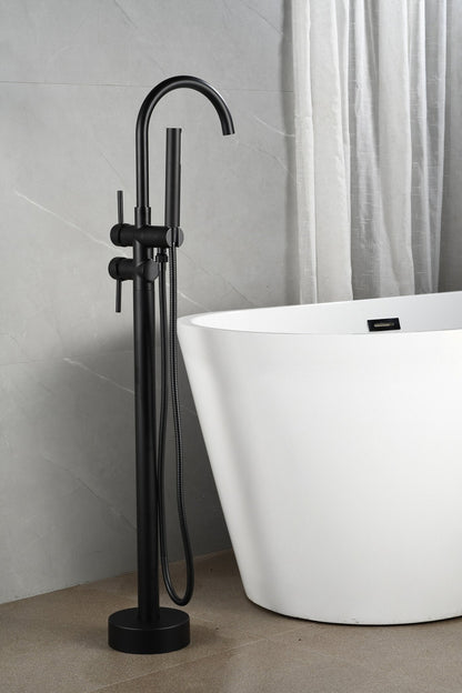 Standarmatur für Badewanne – Handbrause inklusive – Mattschwarz