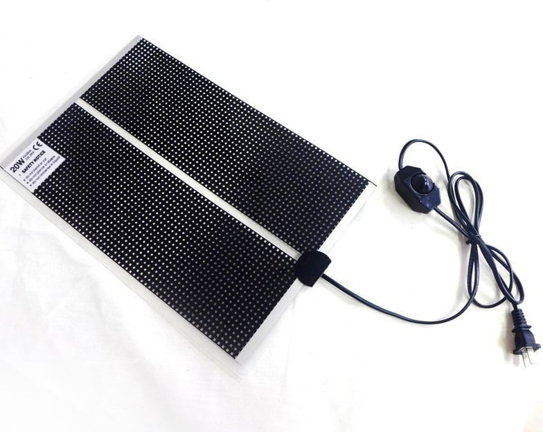 Heizmatte QH 28x28 cm mit Dimmer und Ein/Aus-Schalter