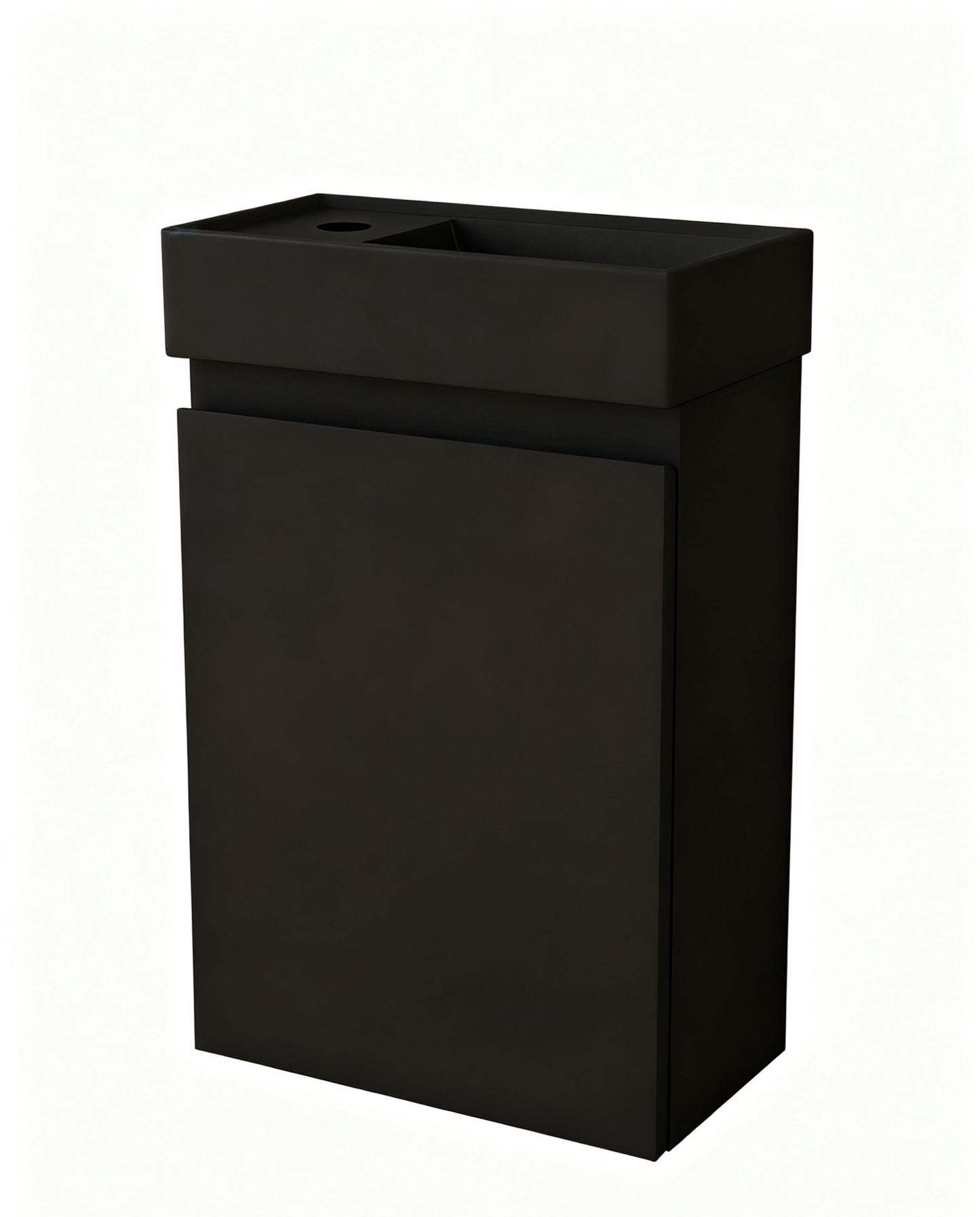 Nurion Waschtischunterschrank Milan - Waschbecken Mattschwarz und Möbel aus schwarzem Holz - 41 x 22,5 x 65 cm